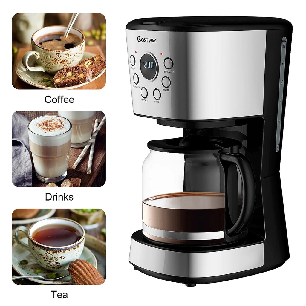 12-Cup Programmable Coffee Maker with Glass Carafe U514