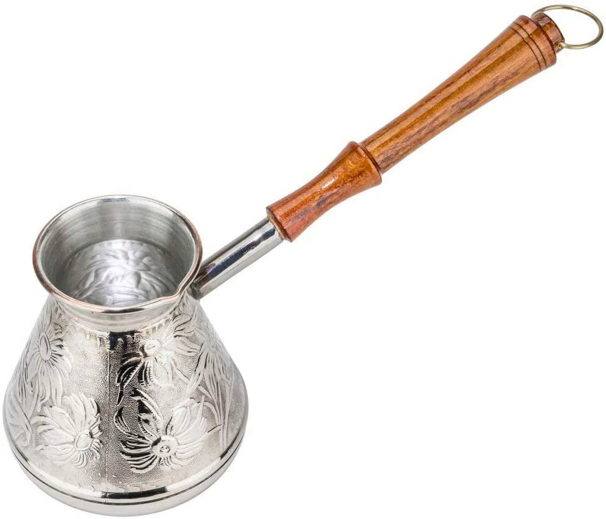 400 ml Thick Solid Copper Coffee Pot with Wooden Handle Y482