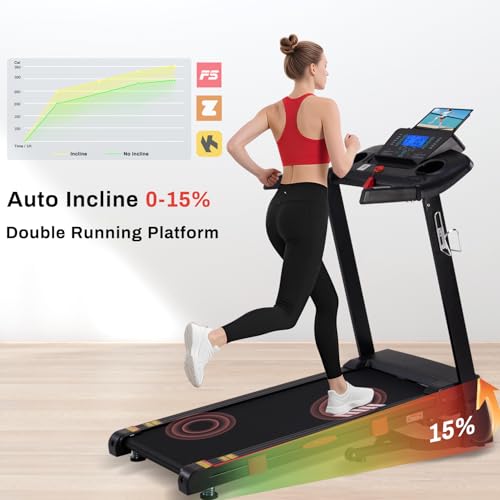 15% Auto Incline Treadmill, 10 MPH Speed, 3.0 HP, 18" Wider Belt S4381