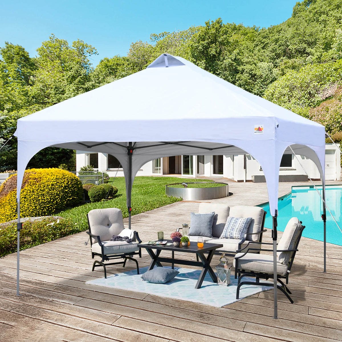 10' x 10' White Outdoor Pop up Canopy Tent P75174