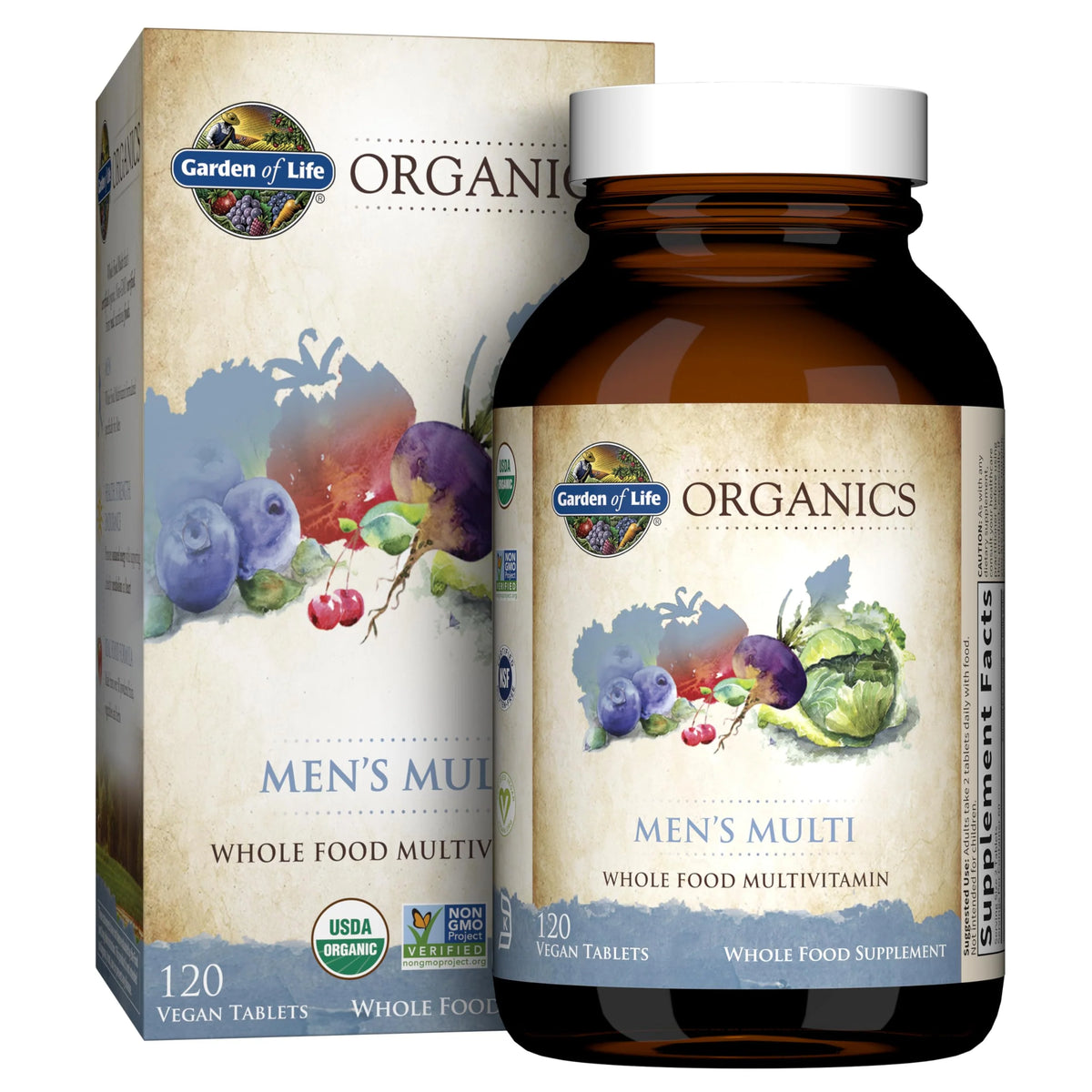 120 Tablets Vegan Whole Food Multivitamin for Men F1983