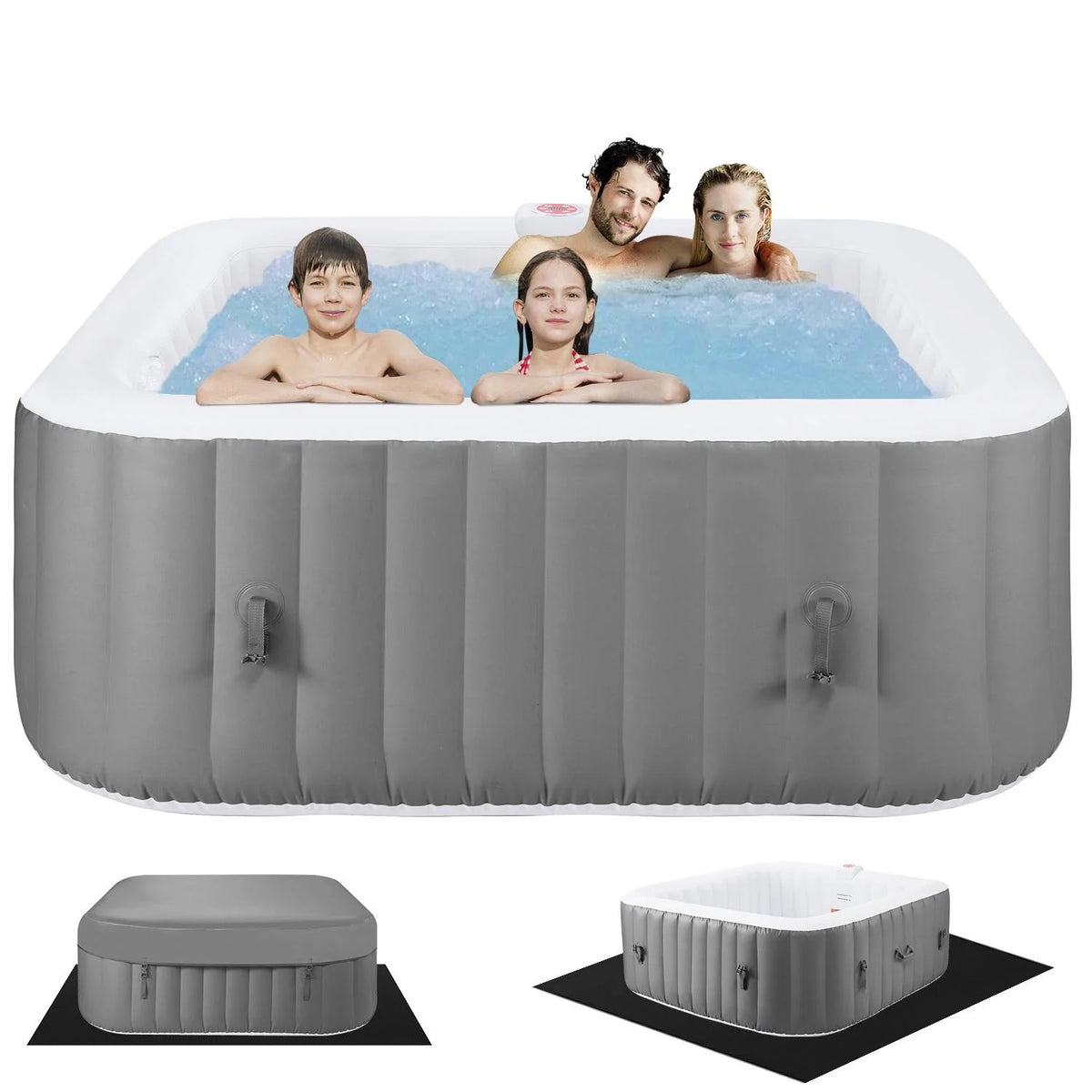 6 Person Inflatable Hot Tub with 130pcs Jet E70639