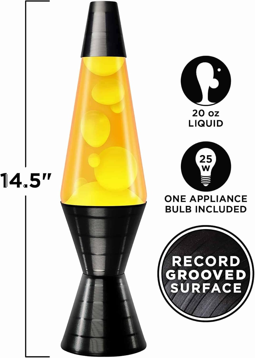 14.5'' Yellow Wax and Orange Liquid Motion Light O416