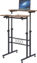 Black Wood Grain Adjustable Height Standing Desk Y276507