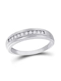 10kt White Gold Mens Round Channel-set Diamond Wedding Band 1/8 Cttw Size 12 X364562