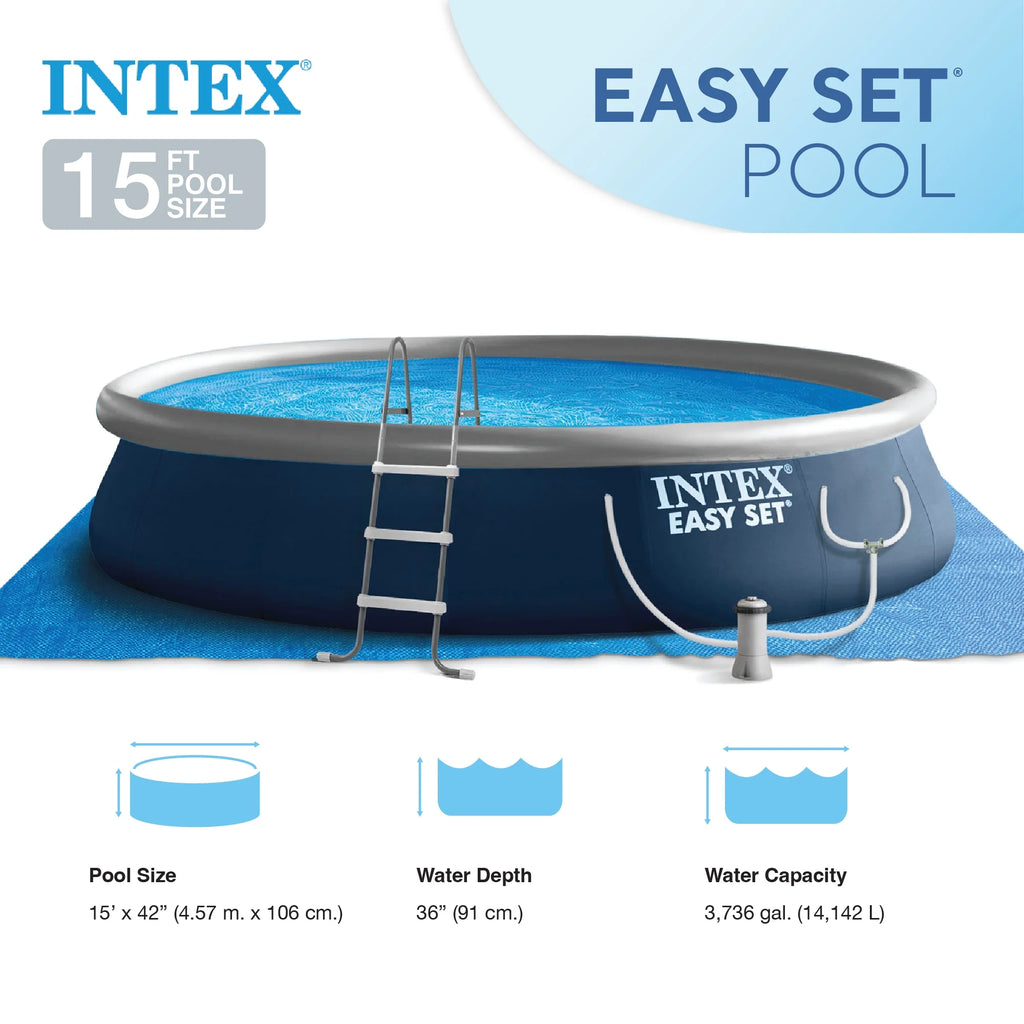 15' x 42 Inflatable Above Ground Swimming Pool Set X385065