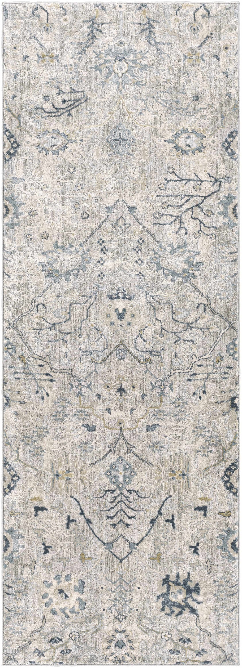 Blue Grey Beige 9' x 12' Area Rug W601286