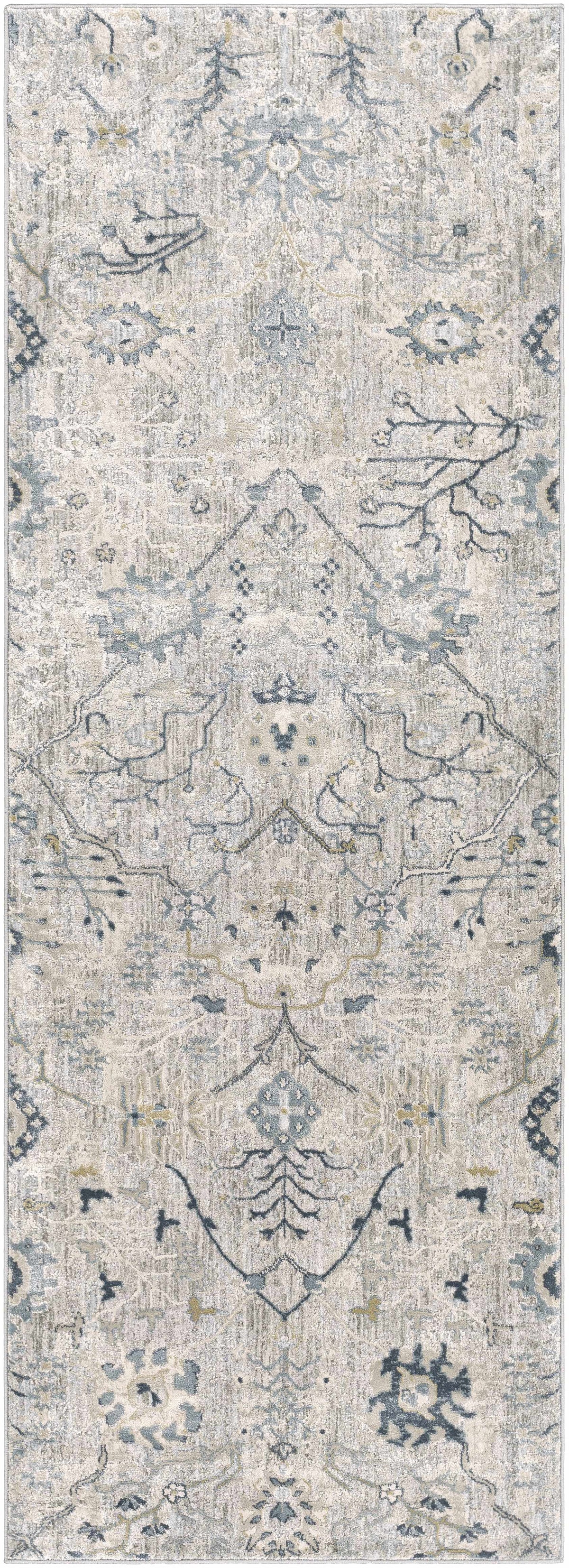 Blue Grey Beige 9' x 12' Area Rug W601286