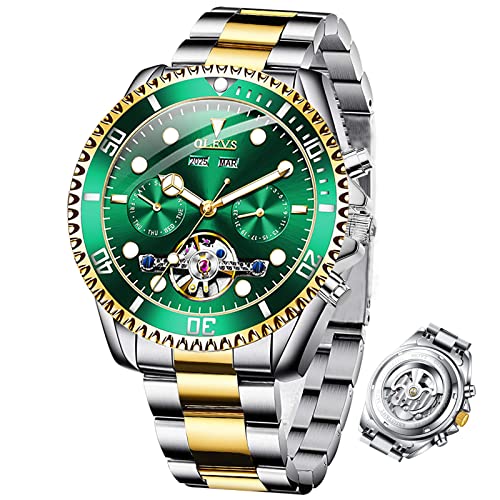 Automatic Self Winding Mechanical Stainless Steel Wrist Watch with Big Dial Waterproof Luminous Watch Rotatable Bezel H8322
