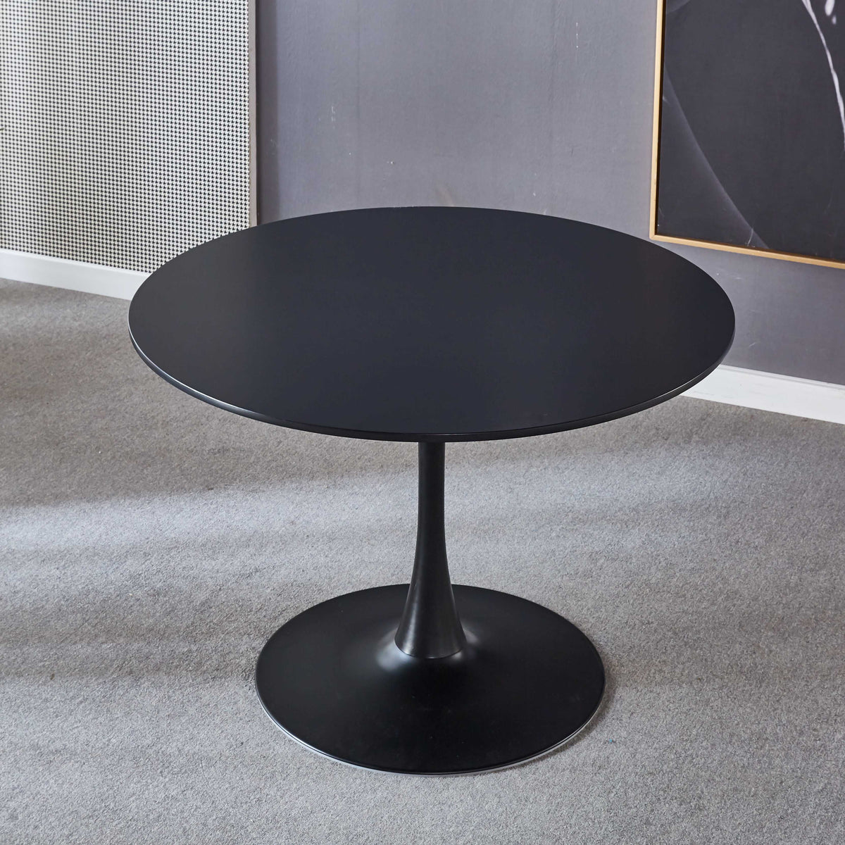 Black Tulip Table Mid-century Dining Table With Round MDF Table Top S9469