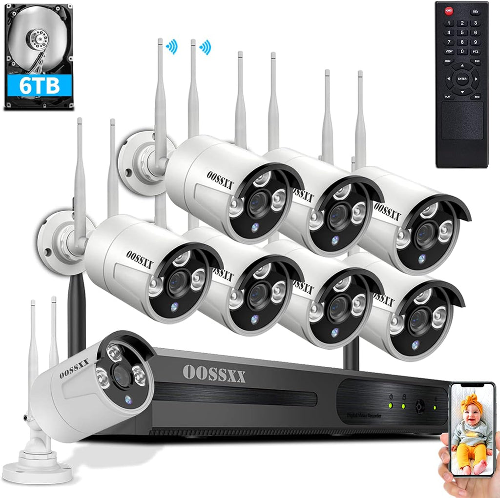 2-Way Audio Outdoor Security Wireless Camera System 3K 5.0MP 2Pcs R3480