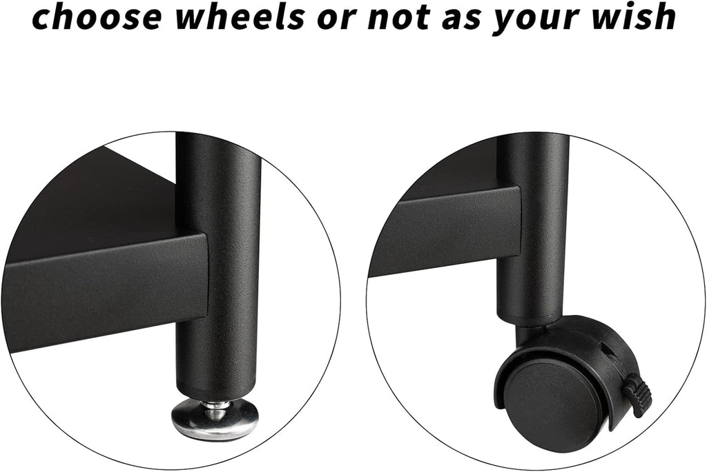 27.5 Inch 4 Tire Metal Wire Storage Shelf Black Utility Rack, Pack of 2 V34129