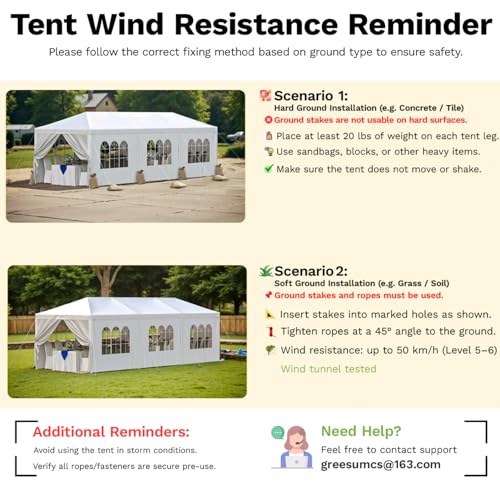 10x30 Outdoor Canopy Tent with 8 Side Removable Walls White D513612