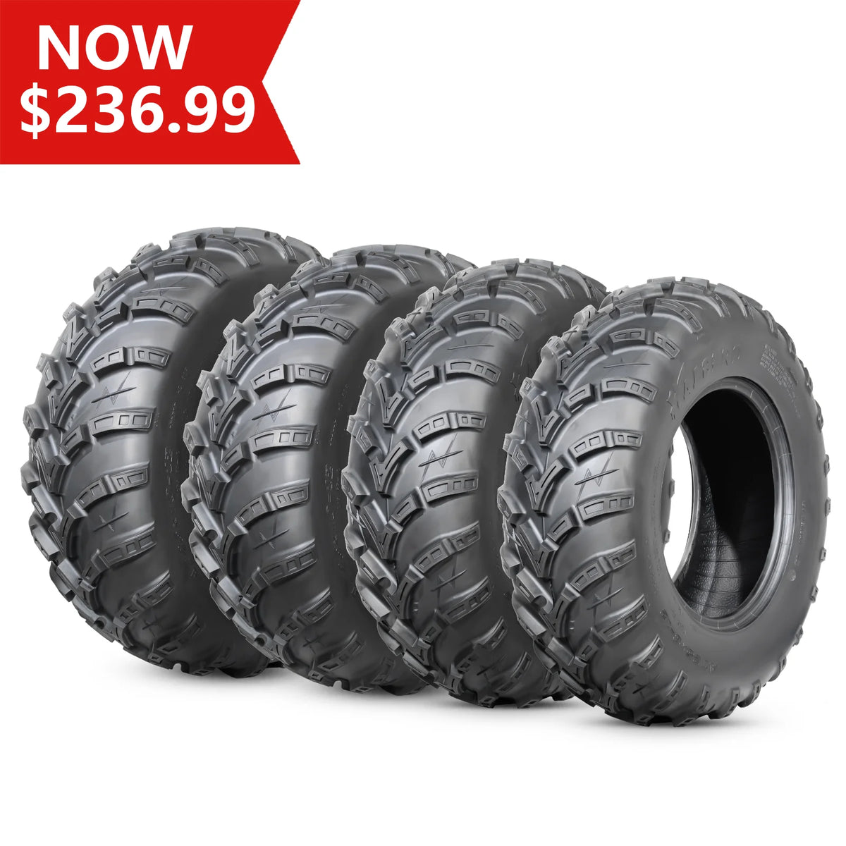 25x8-12 Front & 25x10-12 Rear All Terrain Tires Set of 4 D948460