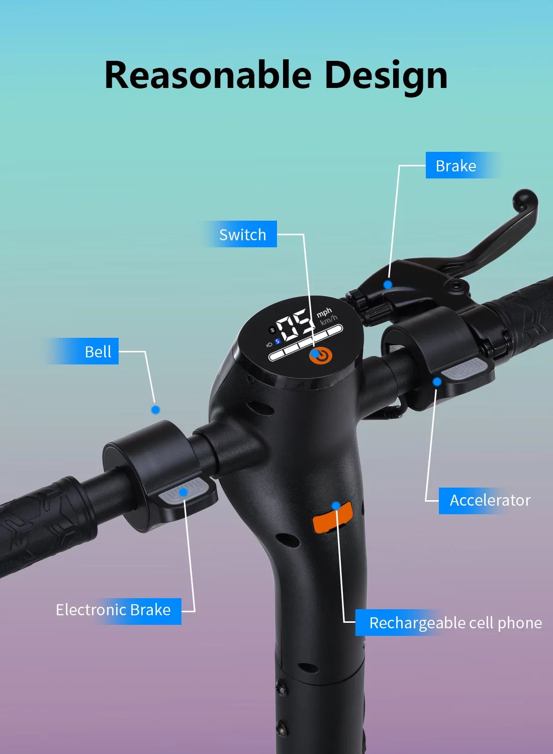 500W Motor 10 Honeycomb Tires Foldable Electric Scooter M2568