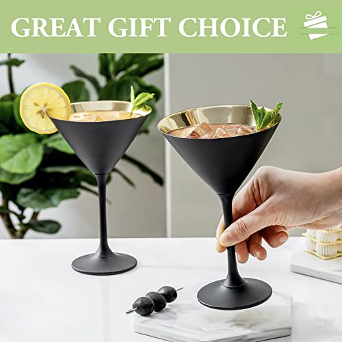 8 Ounce Copper Tone Martini Glasses, Set of 2 D316