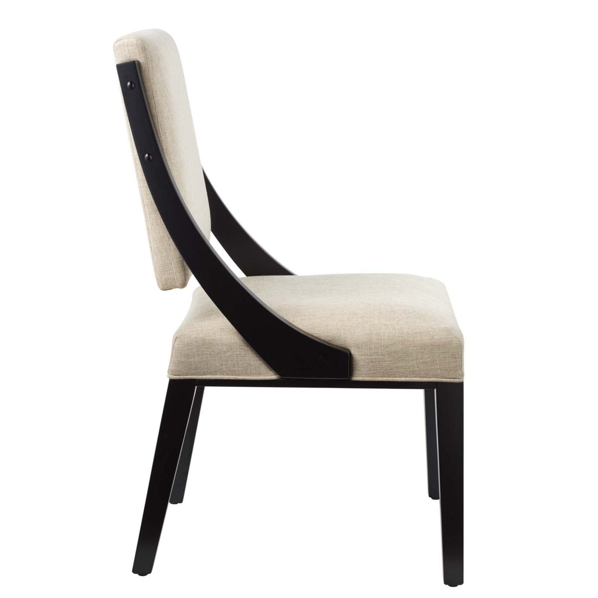 Beige Solid Wood and Fabric Dining Chairs Set of 2 L10121