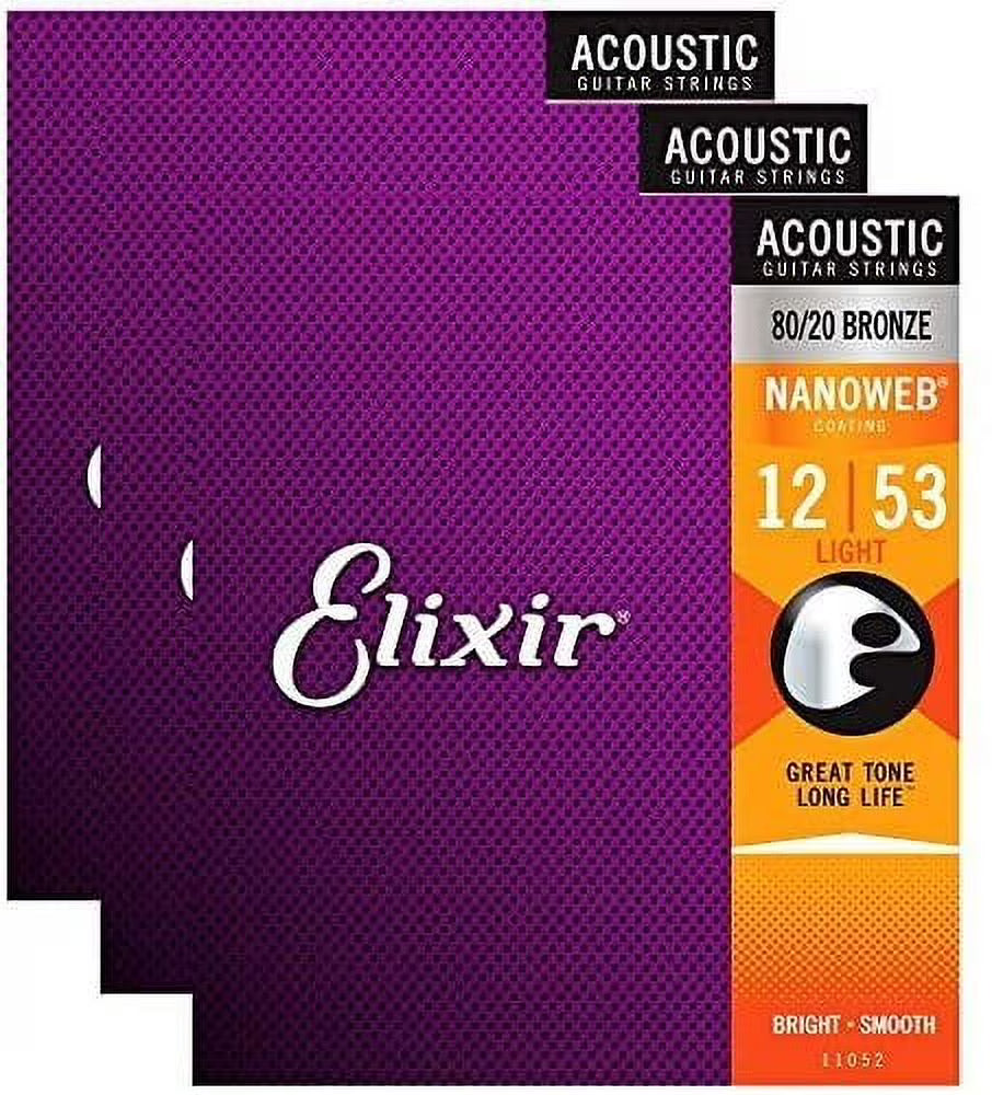 80/20 Bronze Acoustic Guitar Strings Light 12-53 3 Sets J1631