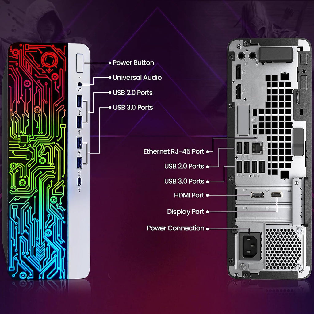 Intel Core i5-6th Gen 16GB DDR4 Ram 512GB SSD Radeon RX-550 4GB DDR5 Graphics Card Windows 10 Pro Computer Tower Z691213