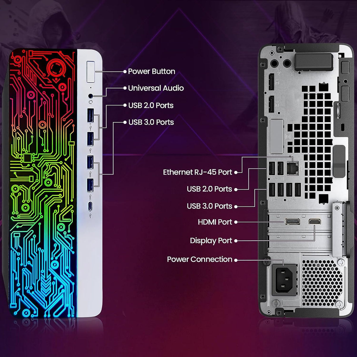 Intel Core i5-6th Gen 16GB DDR4 Ram 512GB SSD Radeon RX-550 4GB DDR5 Graphics Card Windows 10 Pro Computer Tower Z691213