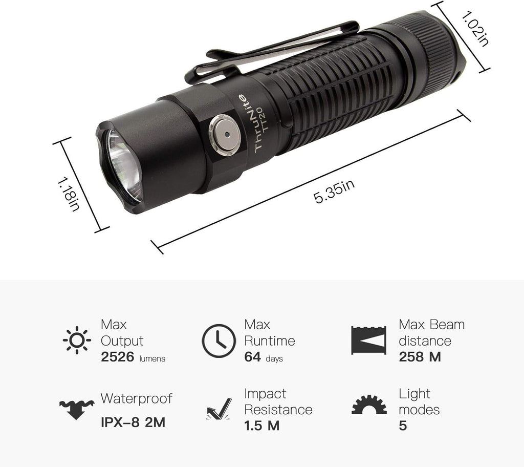 Black Rechargeable Tactical Flashlight B943363