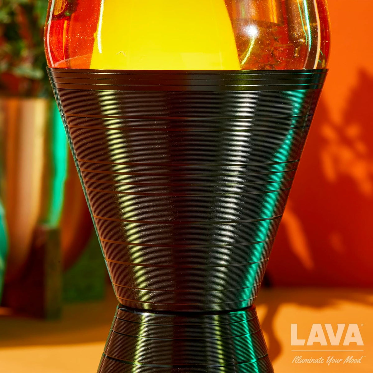 14.5'' Yellow Wax and Orange Liquid Motion Light O416