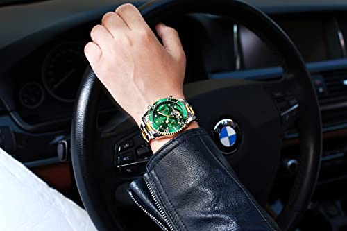 Automatic Self Winding Mechanical Stainless Steel Wrist Watch with Big Dial Waterproof Luminous Watch Rotatable Bezel H8322