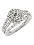 14K White Gold Diamond Cluster Flower Engagement Ring X630158