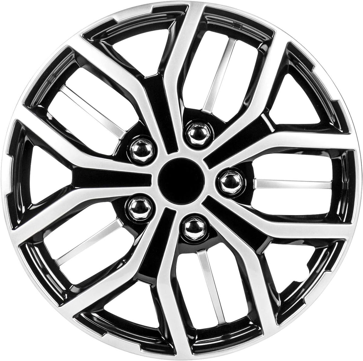 17 Inch Black and Silver Universal Wheel Covers, Set of 4 O474725