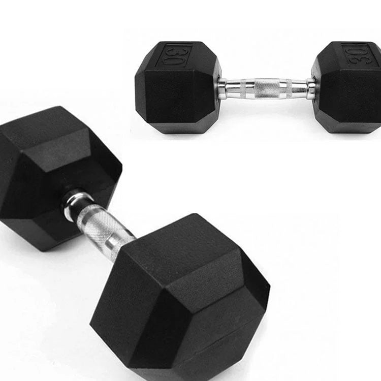 115 lbs Rubber Coated Hex Dumbbell F275