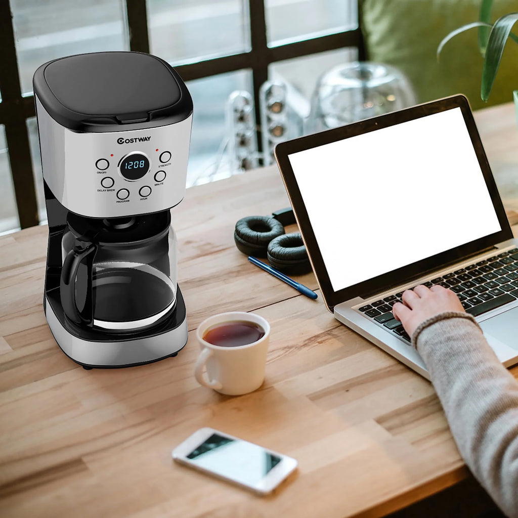 12-Cup Programmable Coffee Maker with Glass Carafe U514