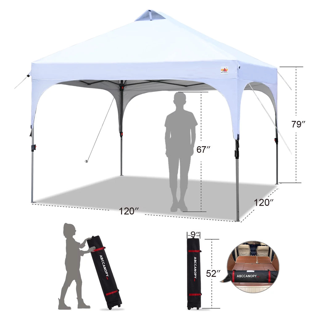 10' x 10' White Outdoor Pop up Canopy Tent P75174