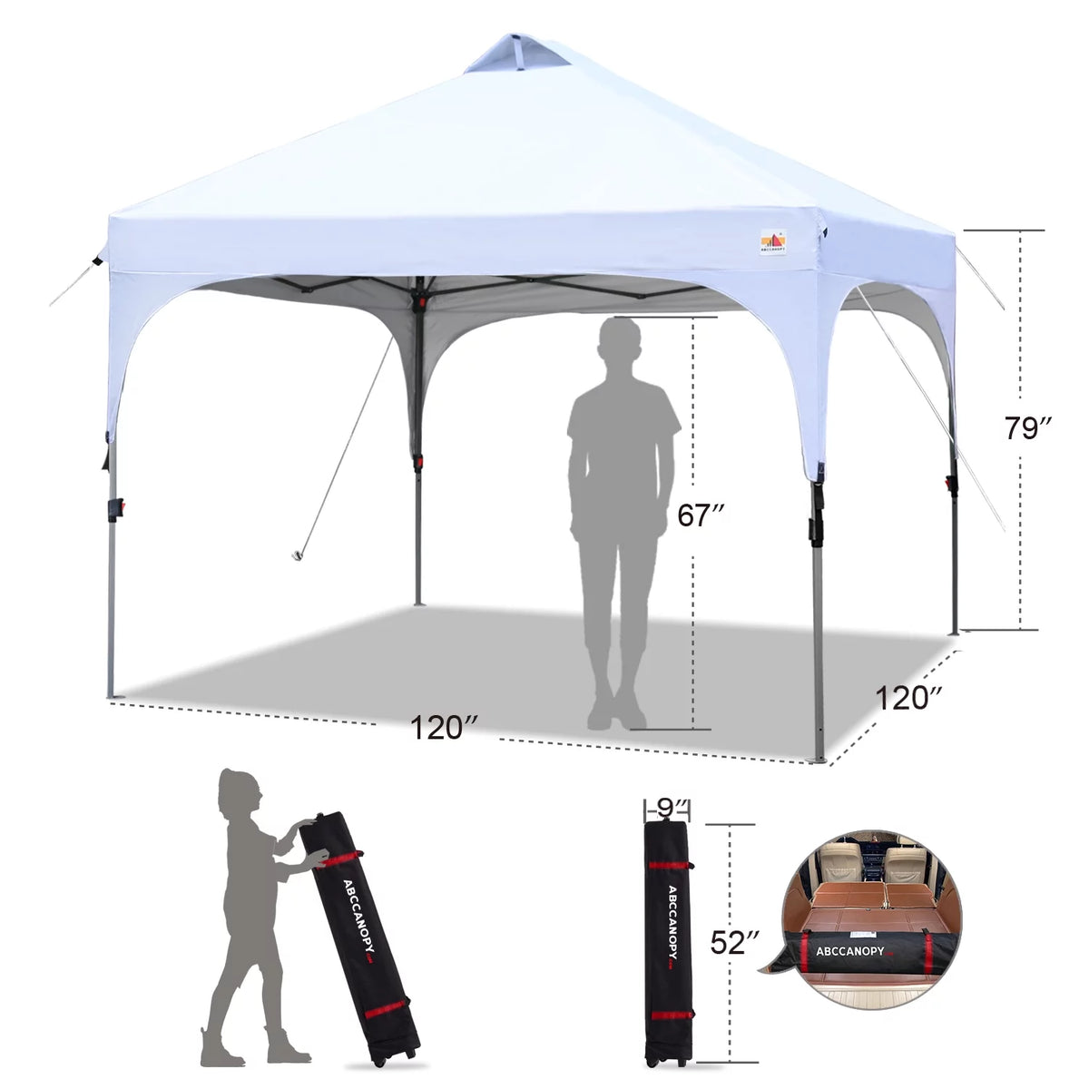 10' x 10' White Outdoor Pop up Canopy Tent P75174