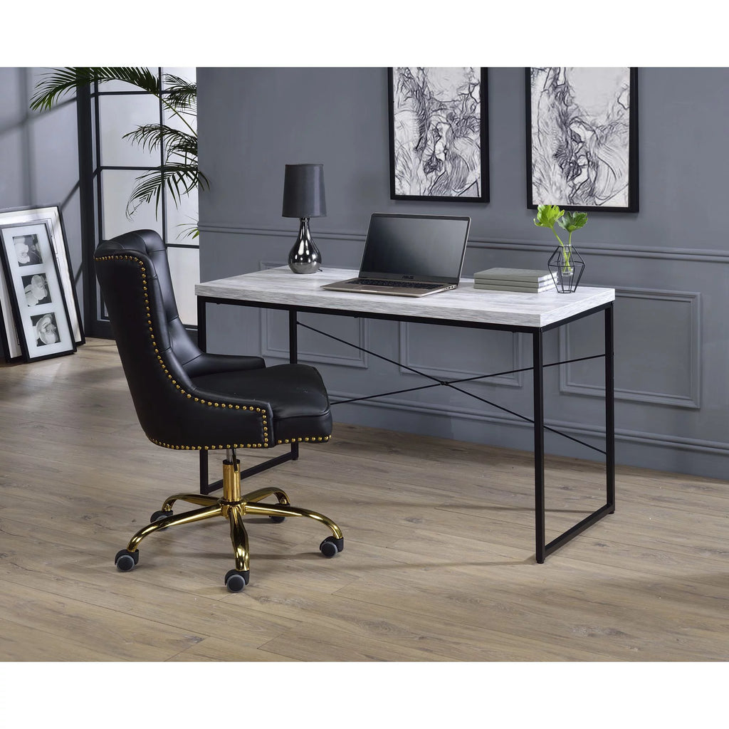 Antique White & Black Desk R521