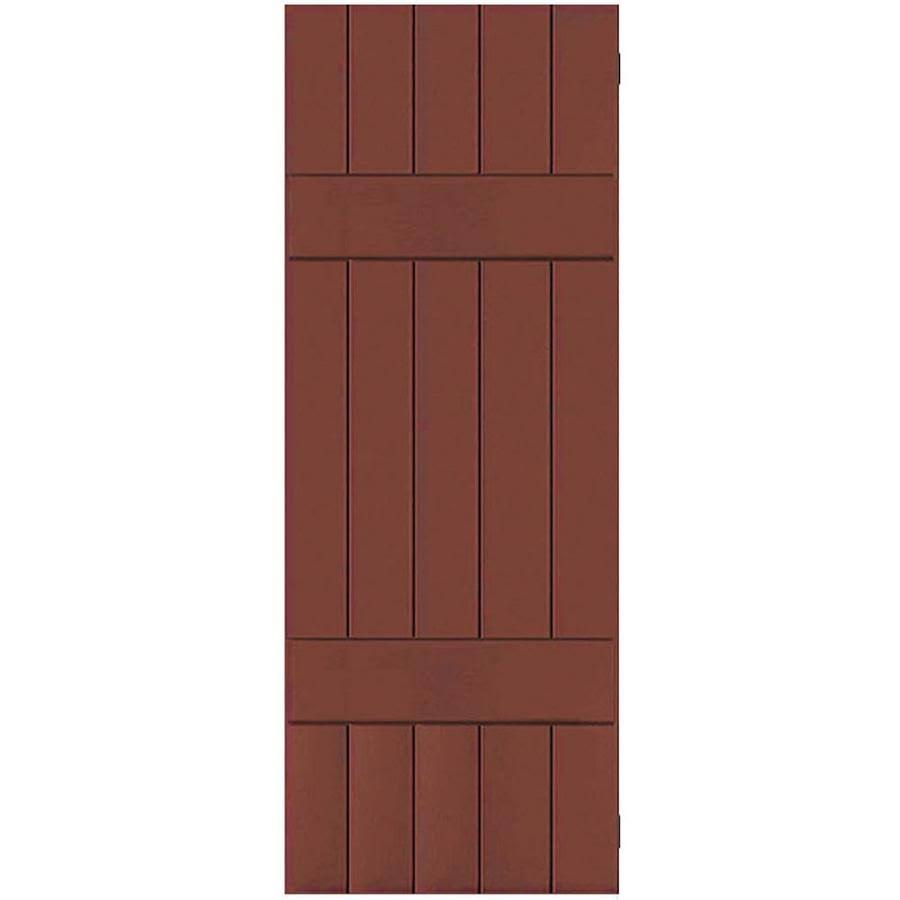 2-Pack 18-in W x 46-in H Country Redwood Board and Batten Wood Western Red Cedar Exterior Shutters L5447