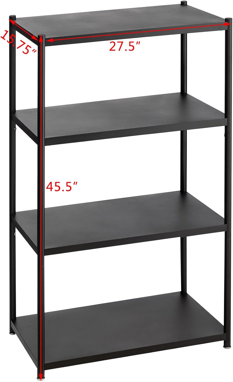 27.5 Inch 4 Tire Metal Wire Storage Shelf Black Utility Rack, Pack of 2 V34129