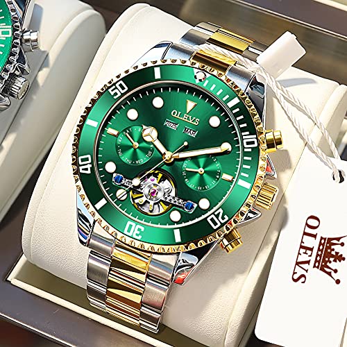 Automatic Self Winding Mechanical Stainless Steel Wrist Watch with Big Dial Waterproof Luminous Watch Rotatable Bezel H8322