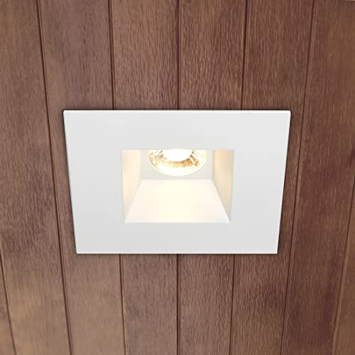 6" Ultra-Thin Recessed LED Downlight Canless IC Rated 1200 Lumens 5 Color Temperature Select Dimmable Square Black Trim 90 CRI R4871
