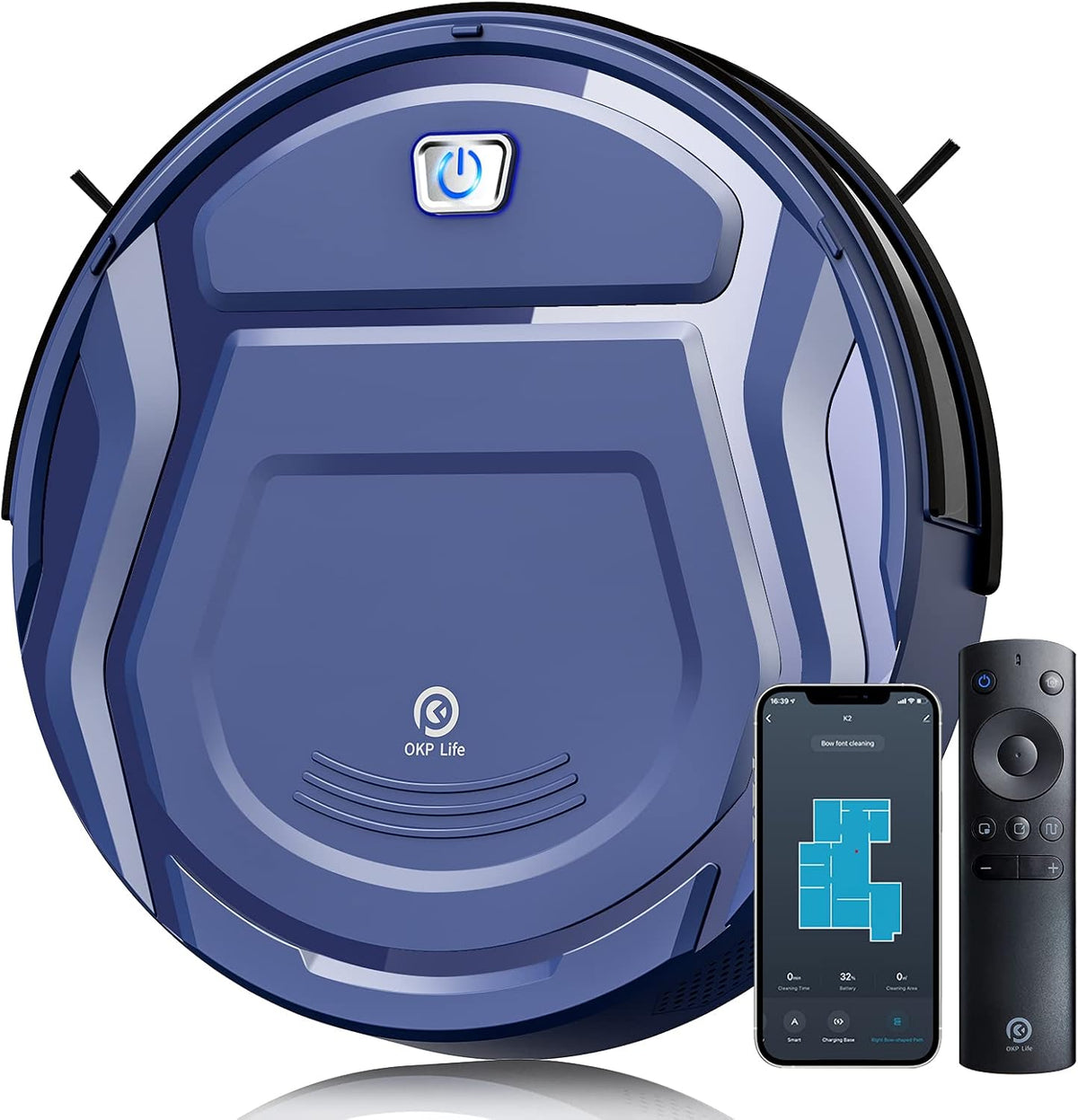Blue Robot Vacuum Cleaner 1800 mAh N10108