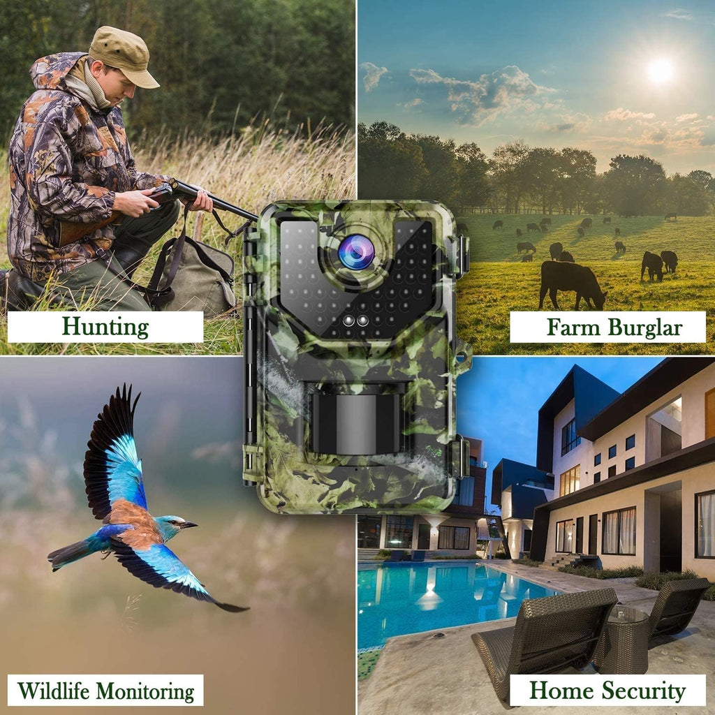 20MP Trail Camera with 120° Wide-Angle Motion Sensor and IP66 Waterproof H2810