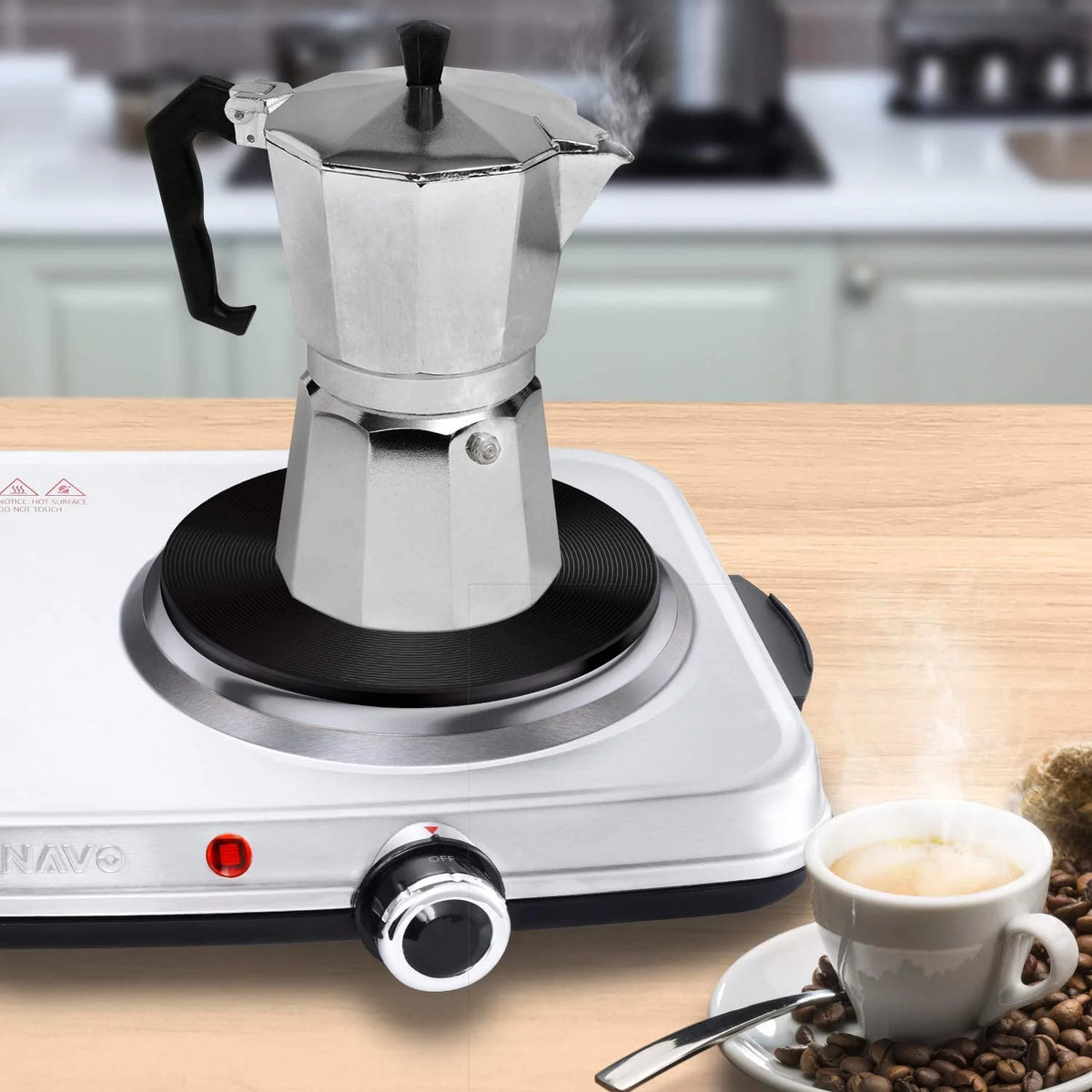 1800W Electric Double Burner Stainless Steel Hot Plate A15804