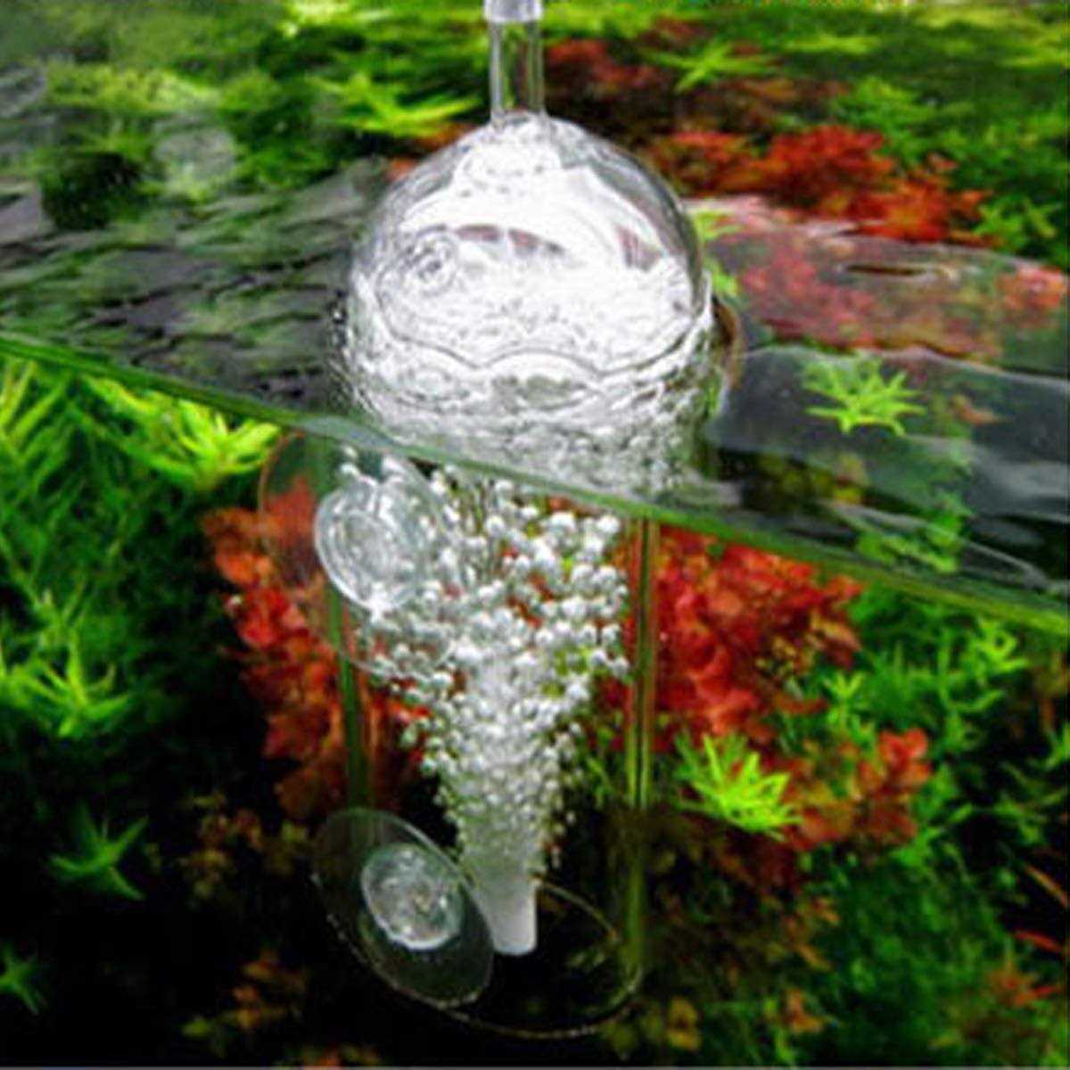 Aquarium Air Oxygen Bubbler Glass Cup with Water Tube W607