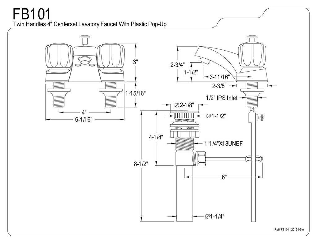 4 in. Centerset Bathroom Faucet Polished Chrome Y64812
