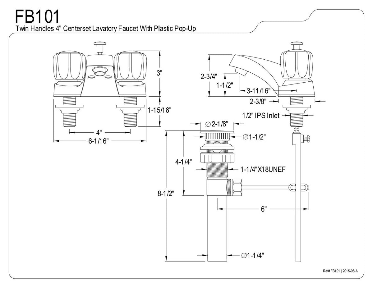 4 in. Centerset Bathroom Faucet Polished Chrome Y64812