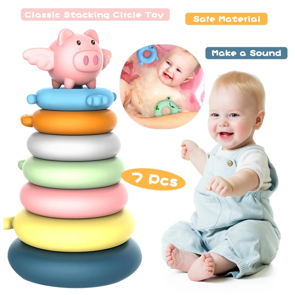 7 Pcs Soft Stacking Rings Toy Y7630