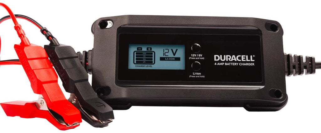 4 Amp Battery Charger Maintainer with LCD Display for 6V, 12V, Lithium Ion Battery O43213