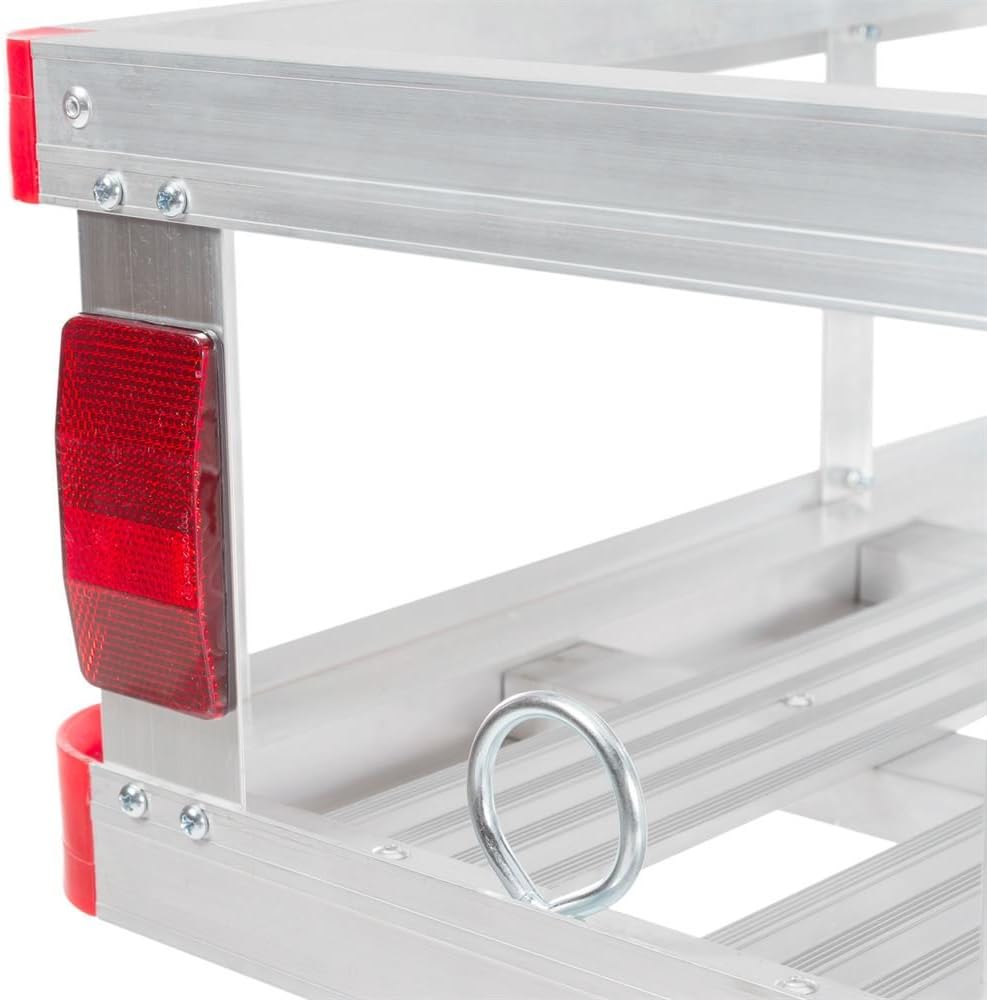 Aluminum Hitch Cargo Carrier Basket with Loading Ramp P79345