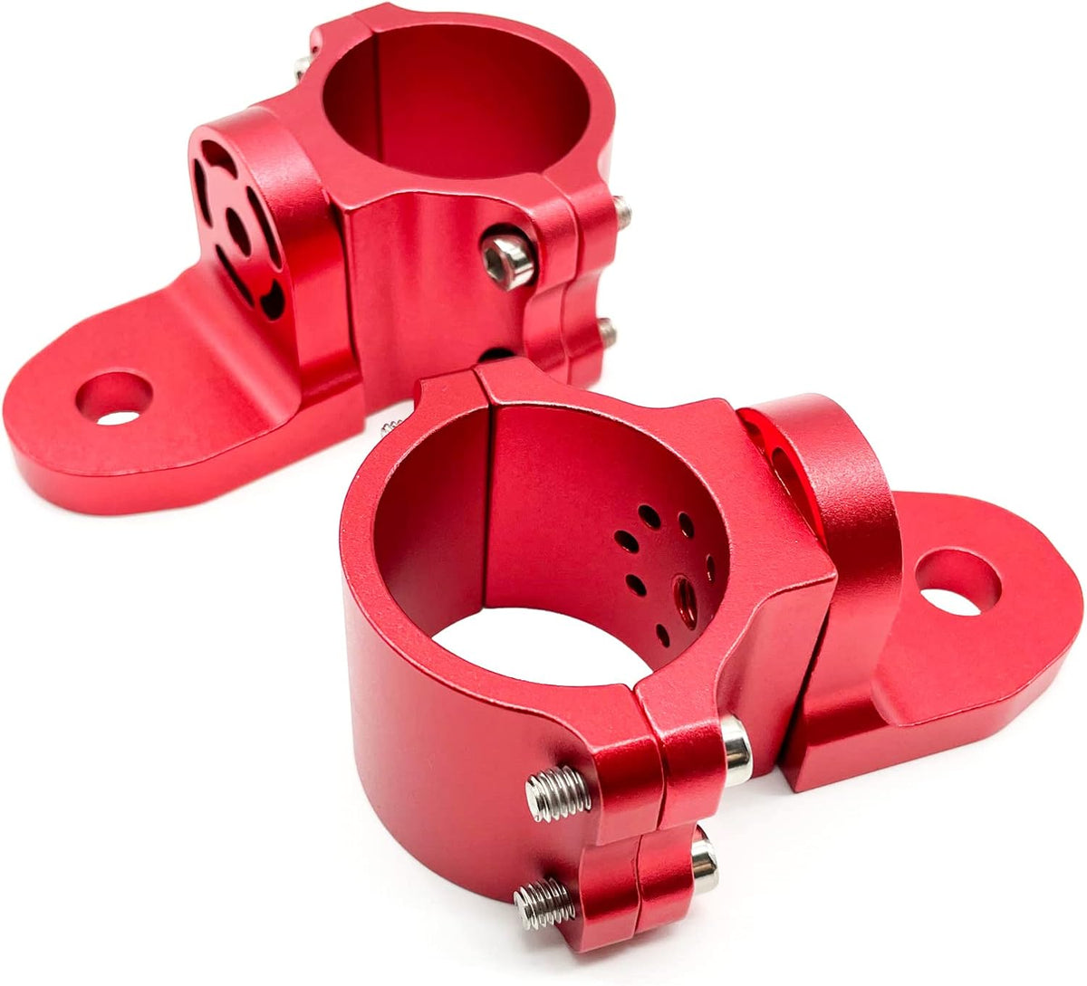 2 pcs Adjustable UTV Flag Mount Whip Light Bar Bracket for 1.75 to 1.85 Roll Bar (red) M44802