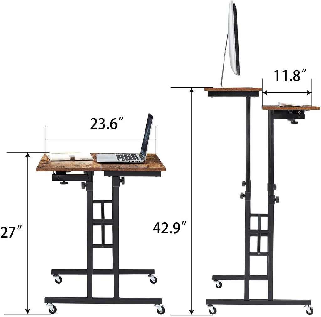 Black Wood Grain Adjustable Height Standing Desk Y276507