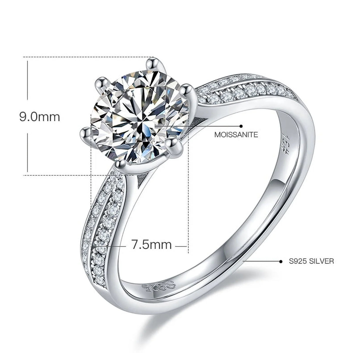 1.5 Carat Moissanite Double Halo Engagement Ring H246130